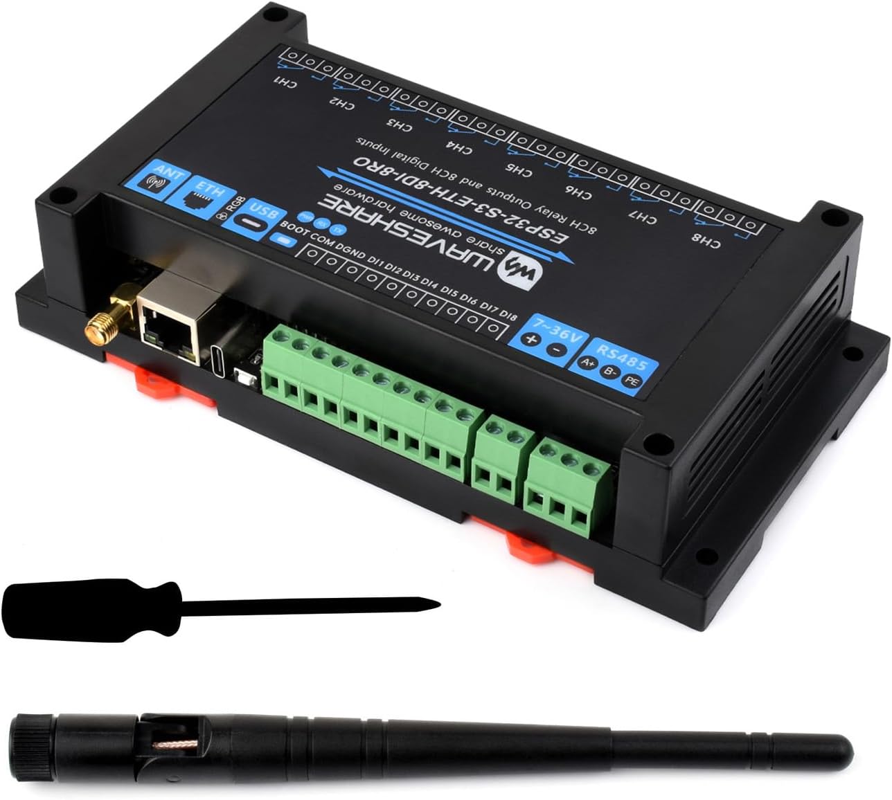 Waveshare ESP32-S3-ETH-8DI-8RO Relay